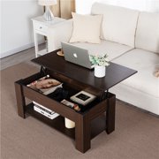 Topeakmart Modern Lift Top Coffee Table with Hidden Compartment & Storage for Living room Reception Room Espresso
