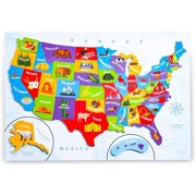 44PCS Magnetic USA Puzzle Map for Kids, with Capitals and Outline of The United States Jigsaw Puzzle, Learn Geography Educational Toys Gifts for Boys Girls Age 3 and Up, 19 x 13 inches