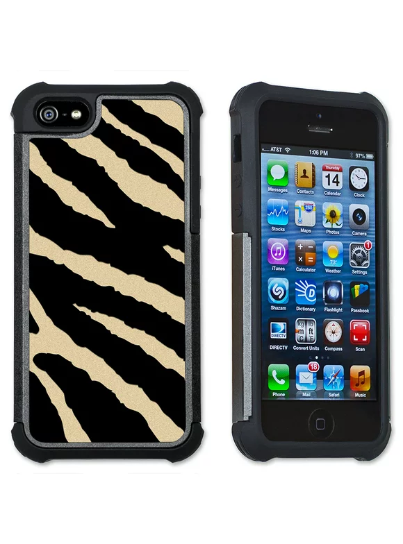 Apple iPhone 6 Plus / iPhone 6S Plus Cell Phone Case / Cover with Cushioned Corners - Tan Zebra