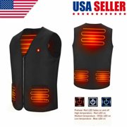Electric USB Winter Heated Warm Slim Vest Men Women Heating Coat Jacket Clothing,For Outdoor Motor Fishing Hiking Hunting Camping, Fits Men and Women-M