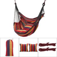Outdoor Hammock Chair Swing, Carrying Bag for Indoor Outdoor,Large Hanging Rope Seat with 2 Pillow Storage Bag, Weight Capacity 440 Lbs