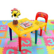 Awaymmer Children ABC Letter Table Chair Set, Kids Plastic Alphabet Table and Chair Play Set Activity Furniture Indoor Outdoor, For Kids Toddlers Childs Gift