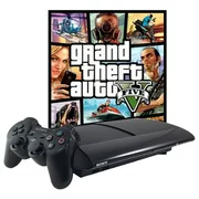 Refurbished Sony PlayStation 3 PS3 Super Slim 500GB Grand Theft Auto V GTA 5 Controller HDMI