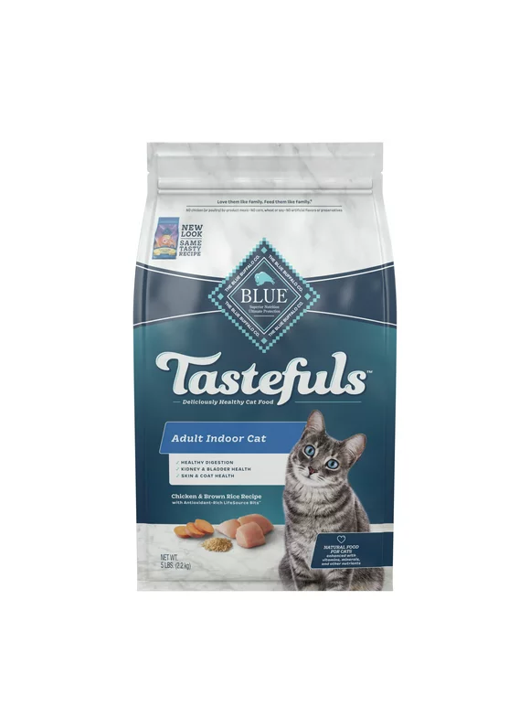 [Multiple Sizes] Blue Buffalo Indoor Health Chicken and Brown Rice Dry Cat Food for Adult Cats, Whole Grain