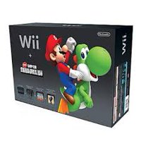 Nintendo Wii Black Console New Super Mario Bros Bundle - (Refurbished)