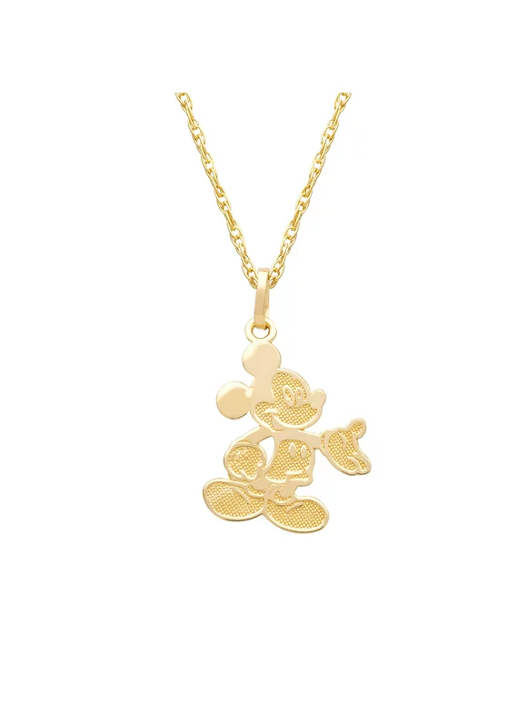 Disney Mickey Mouse Women's 14K Yellow Gold Pendant Necklace, 15"