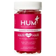 HUM Hair Sweet Hair Gummies - Hair Growth Vitamins with 5000mcg Vegan Biotin, B Vitamins, Fo-Ti & Zinc - Hair Supplement - Vegan, Gluten Free and Non-GMO (60 Berry Flavored Gummies)