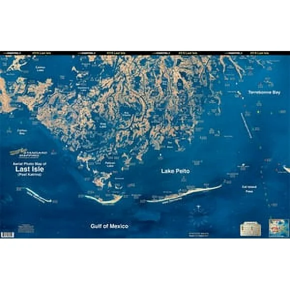 Standard Map M019 Laminated Last Isle/Cocodrie Fishing Map
