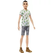 Barbie Fashionistas Ken Doll with Man Bun Wearing Cactus-Print Top