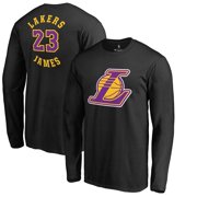 LeBron James Los Angeles Lakers Fanatics Branded Round About Name & Number Long Sleeve T-Shirt - Black