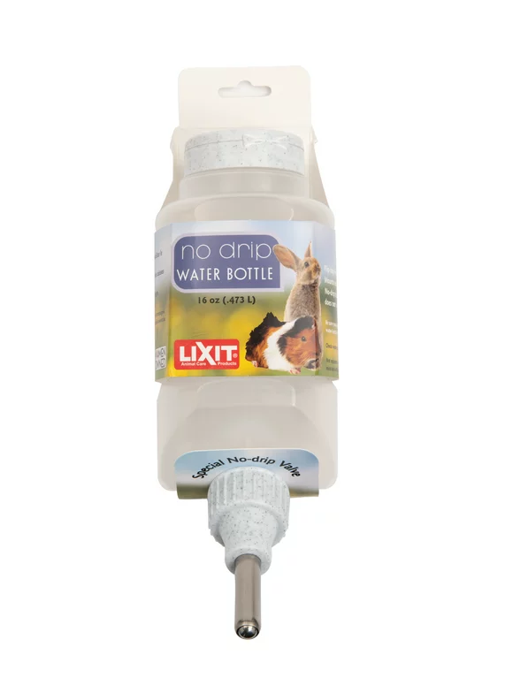 Lixit Top Fill No- Drip 16oz Water Bottles For Rabbits, Ferrets, Chinchillas, Guinea Pigs, Rats and Other Small Animals.