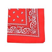 Pack of 6 X Large Paisley 100% Cotton Double Sided Printed Bandana - 27 x 27 inches