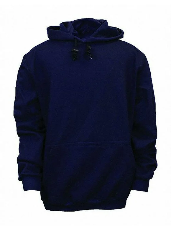 National Safety Apparel FR Hooded Sweatshirt, Navy, L  C21WT03LG