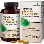 Futurebiotics Complete Vitamin B Complex (Vitamin B1, B2, B3, B6, B9 - Folic Acid, B12) All B Vitamins,  120 V Capsules