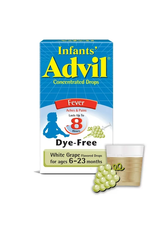 Infants' Advil Pain Reliever and Baby Fever Reducer, Infant Ibuprofen for Pain Relief, White Grape - 0.5 Fl Oz