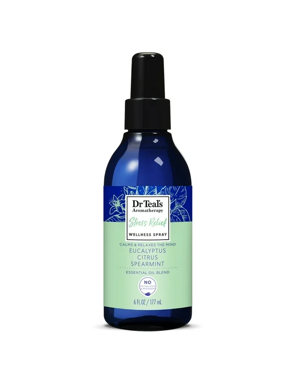 Dr Teal's Aromatherapy Stress Relief Body & Room Spray with Eucalyptus and Citrus, 6 fl oz