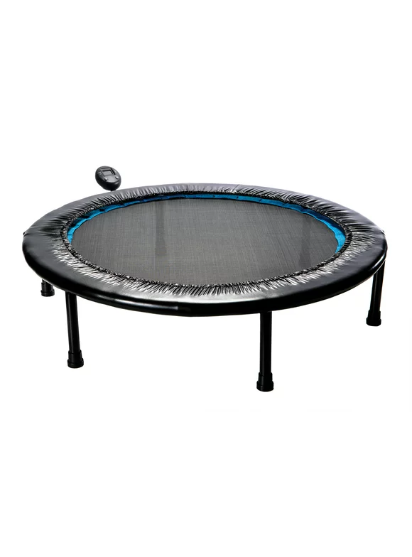Athletic Works Circuit Trainer Trampoline with Monitor and Adjustable Incline, 36"Wx36"Dx12"H, Black
