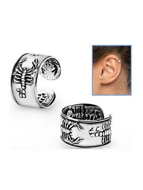 iJewelry2 Scorpion Design Sterling Silver Helix Ear Cuff Clip-on Ring
