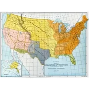 US Map 1776-1884 Na Map Showing United States Territorial Acquisitions Between 1776 And 1884 Rolled Canvas Art -  (24 x 36)