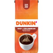 Dunkin' 100% Colombian Ground Coffee, Medium Roast, 11-Ounce (Packaging May Vary)