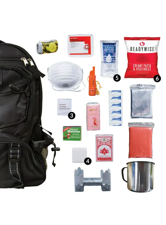 ReadyWise Black 64 Piece Survival Backpack