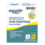 Equate Anti-Diarrheal Liquid Softgels, 2 mg, 24 Count