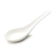 12 Pieces Super White Ceramic Soup Spoons (5.0"L) Porcelain Soup Spoons, Ceramic Spoons for Cereal, Appetizers, Table Spoon, Dinner Spoon
