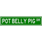 3 Pack: POT BELLY PIG Street Sign Custom Street Signs- Sticker - Construction Toolbox, Hardhat, Lunchbox, Helmet, Mechanic, Luggage, Skateboard, Surfboard, Bumper