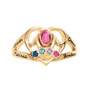 Personalized Family Jewelry Emily Mother's Birthstone Ring available in Gold-Plated Sterling Silver, Yellow and White Gold