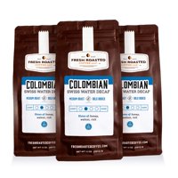 (3 pack) Fresh Roasted Coffee, Colombian Swiss Water Decaf Coffee, Medium Roast, Ground, 12 oz
