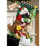 Santa Paws Bucilla Felt Applique Christmas Stocking Kit