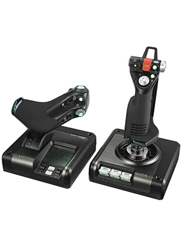 Logitech G Saitek X52 Pro Flight Control System, Controller And Joystick Simulator, Lcd Display, Illuminated Buttons, 2Xusb, Pc - Black/Silver