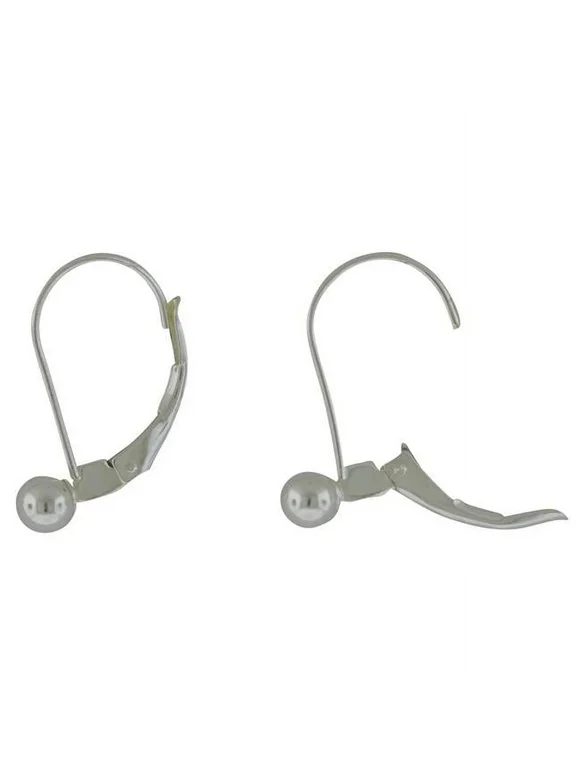 Sterling Silver Ball Leverback Earrings