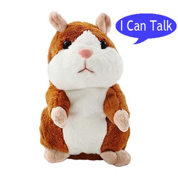 Triani Plush Interactive Toys PRO Talking Hamster Repeats What You Say Electronic Pet Chatimals Mouse Buddy for Boy and GirlBrown