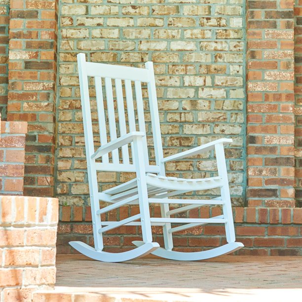 Shine Company Vermont Polyurethane High Back Rocking Chair, White