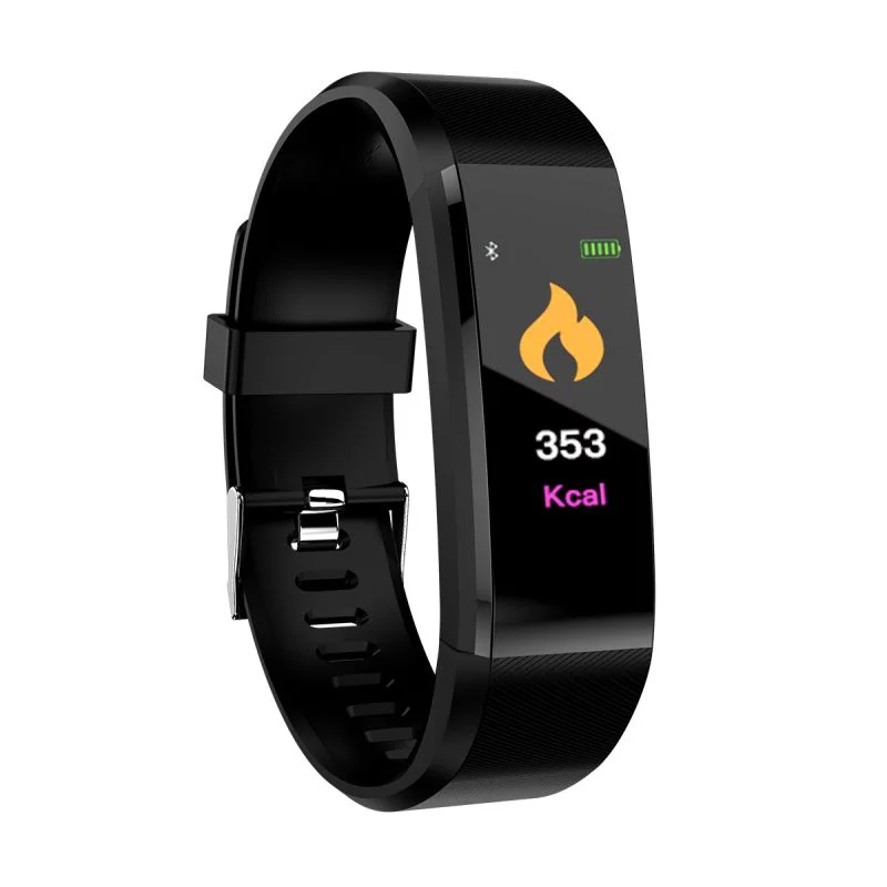 Waterproof Smart Bracelet Watch 115 Plus Blood Pressure Monitoring Heart Rate Monitoring Smart Wristband Fitness Band Bluetooth