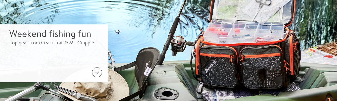 Weekend fishing fun. Top gear from Ozark Trail & Mr. Crappie. Shop now.