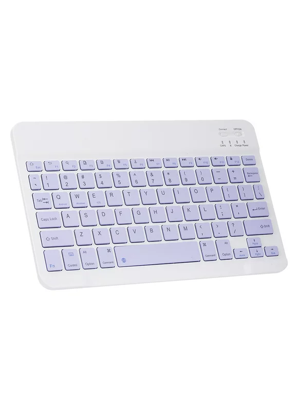 10-Inch Wireless Bluetooth Keyboard Three-system Universal Colorful Ultra-Thin Mobile Phone Tablet Rechargeable Bluetooth Keyboard Purple