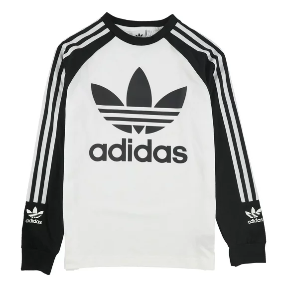 Adidas Boys Two Tone Logo Graphic T-Shirt, White, S (8-10)