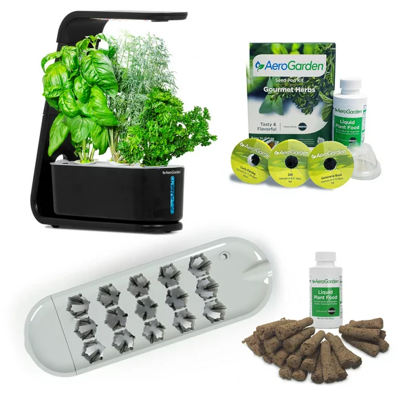 AeroGarden Sprout, Black with Seed Starting System Bundle