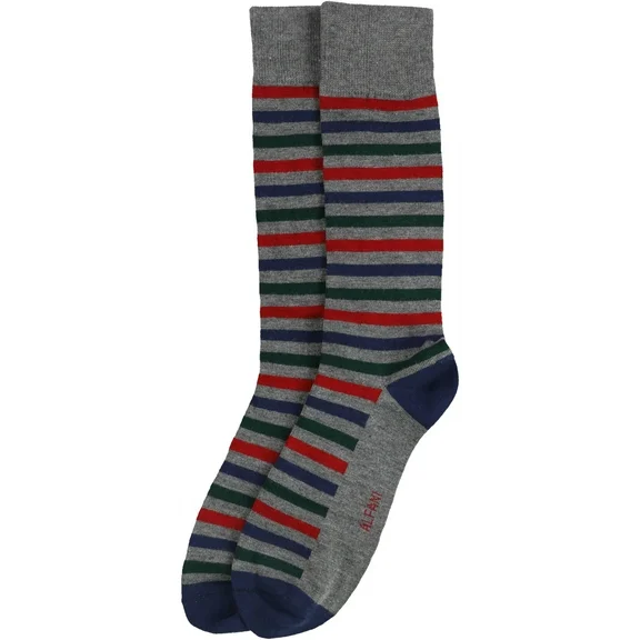 Alfani Mens Striped Midweight Socks, Multicoloured, 10-13