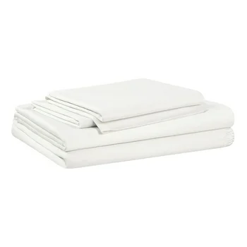 Allswell Soft & Silky 4-Piece Bleached Linen Viscose from Bamboo Sateen Bed Sheet Set, Queen