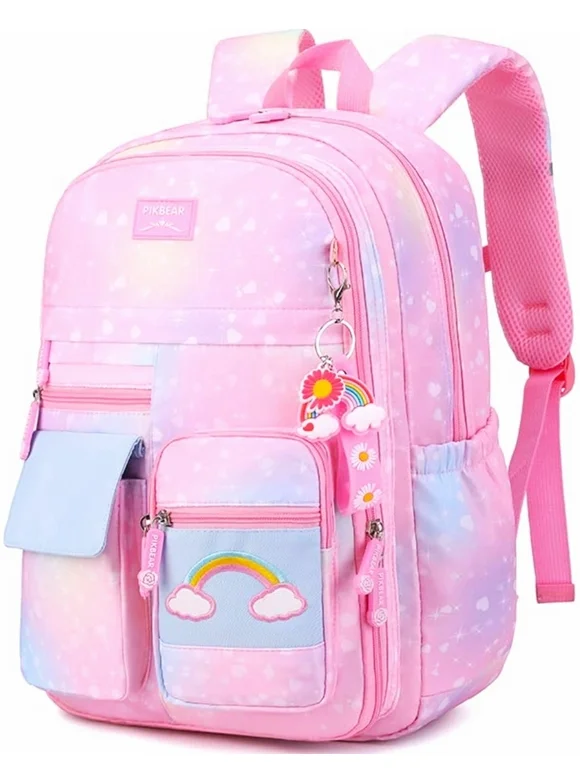 Aursear Girls Backpack,School Backpack Kawaii Lightweight Kids Backpack Watrer Resistant School Book Bag for Primary Elementary School,Pink