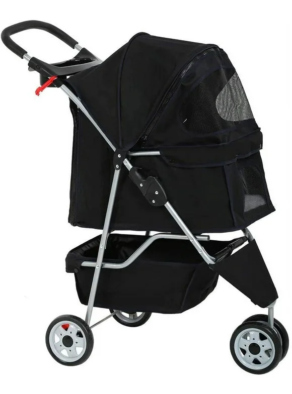 Bestpet Pet Stroller, 3 Wheels, Travel Folding Carrier T13