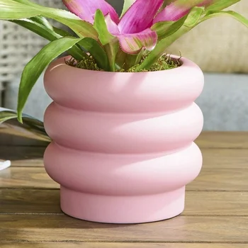 Better Homes & Gardens Pottery 6" Chinooke Ceramic Bubble Planter, Pink