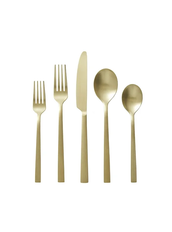 Better Homes & Gardens River 20-Piece Gold Stainless Steel Flatware Set (Service for 4)