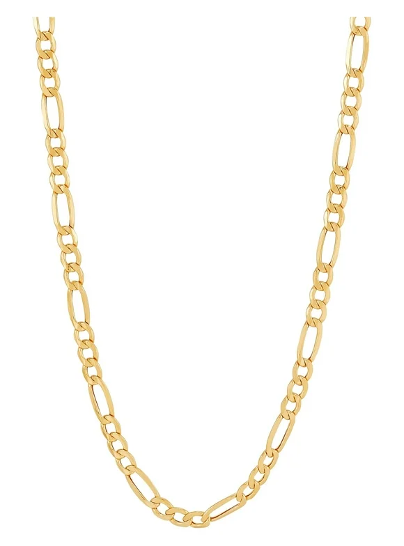 Brilliance Fine Jewelry 10K Yellow Gold 4.40MM Hollow Figaro Necklace, 22"