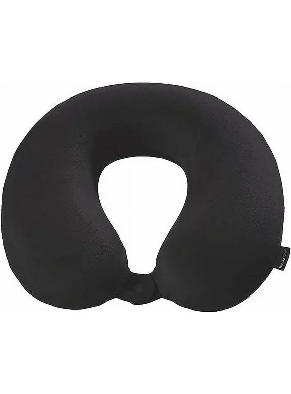 Brookstone Microbead Travel Head and Neck Pillow Lightweight and Plush with Phone or Headphone Pocket