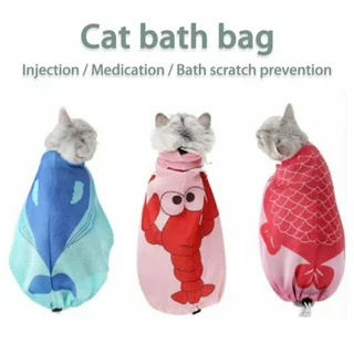 Cat Grooming Bag Bathing Shower Mesh Bag Adjustable Multifunctional Breathable