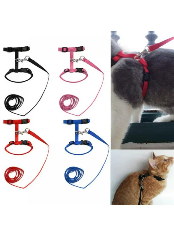 Cat Harness with Leash Kitty Harness and Bungee Leash Adjustable Safe Harness for Cats Escape Proof Walking for Small Medium Large